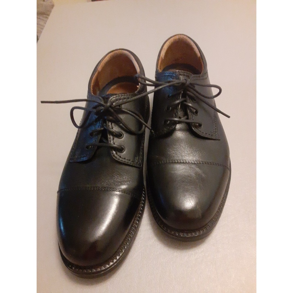 Dockers‎ Shoes Mens 11 Wide Cap Toe Oxford Casual Black Leather Lace Up Low Top